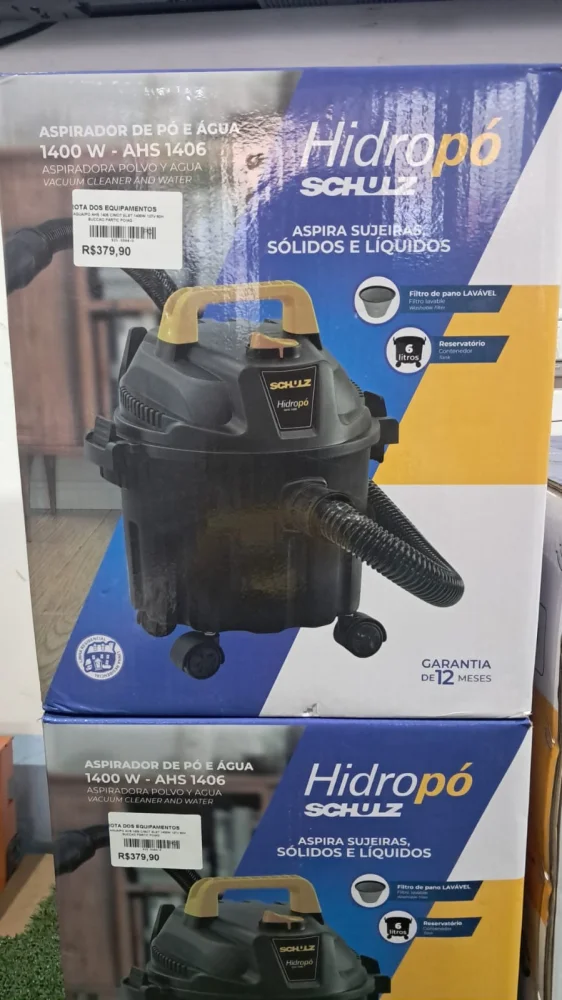 Aspirador De Sólidos E Líquidos 1400w - 6l - 127v - Schulz Preto