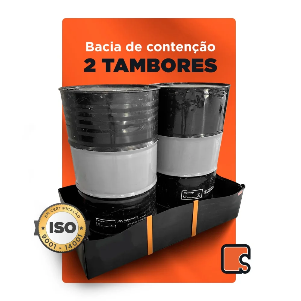 Bacia de Contenção em PEAD para 2 Tambores