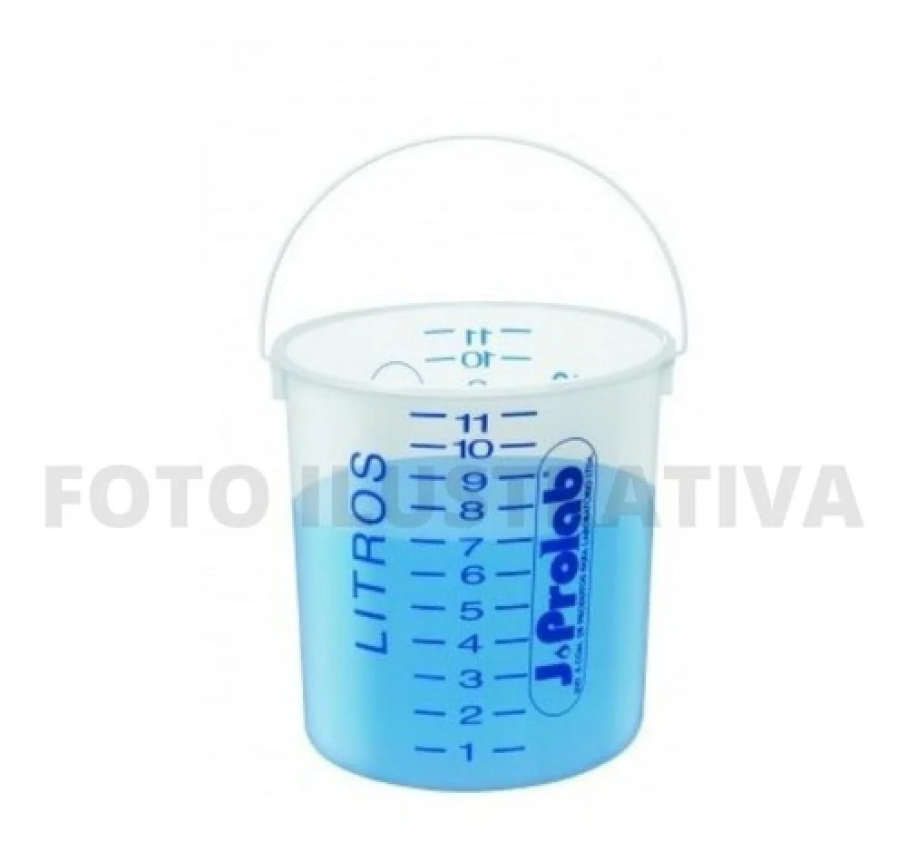 Balde Graduado de Polipropileno Transparente 12L Jprolab Rcf