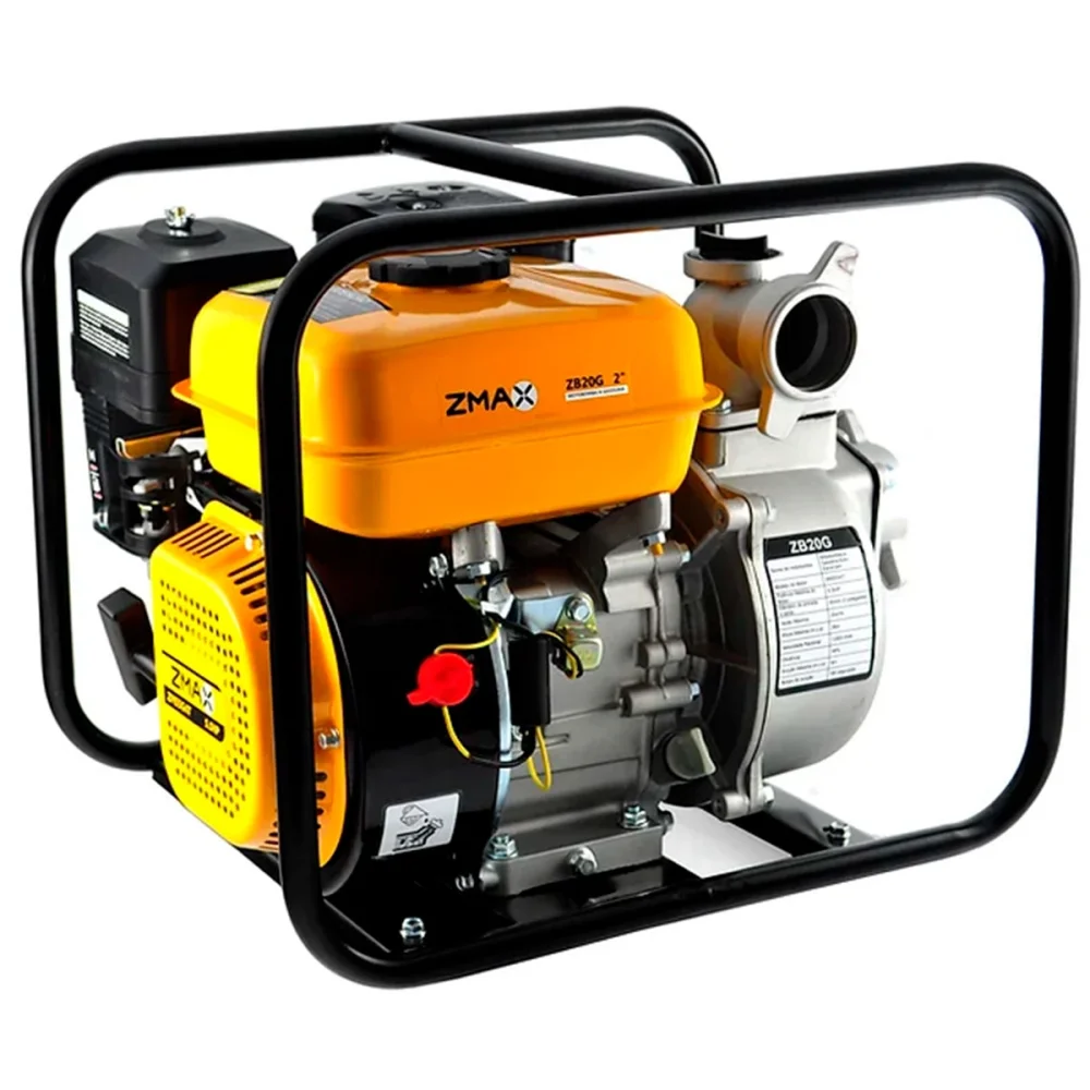 MOTOBOMBA AUTOESCORVANTE A GASOLINA 4T 2X2 POL. 7,0HP 212CC COM PARTIDA MANUAL - ZMAX-ZB20G