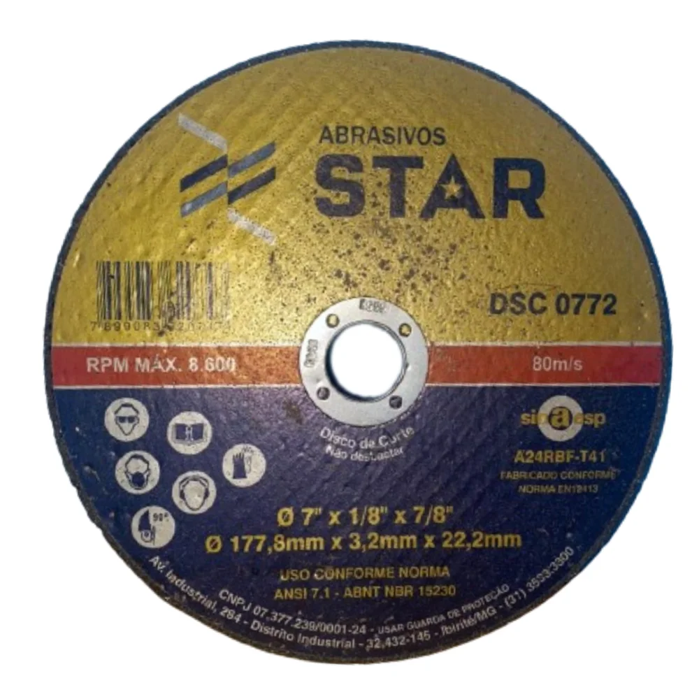 DISCO CORTE DSC 0772 - 7X1/8X2TX50 - 8,272KG