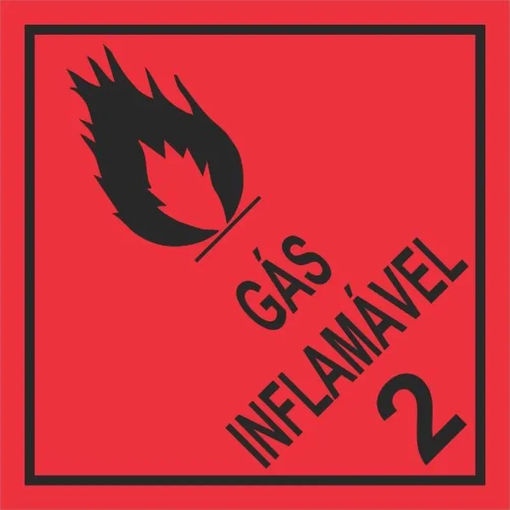 Placa simbologia 33x33 - Gás Inflamável 