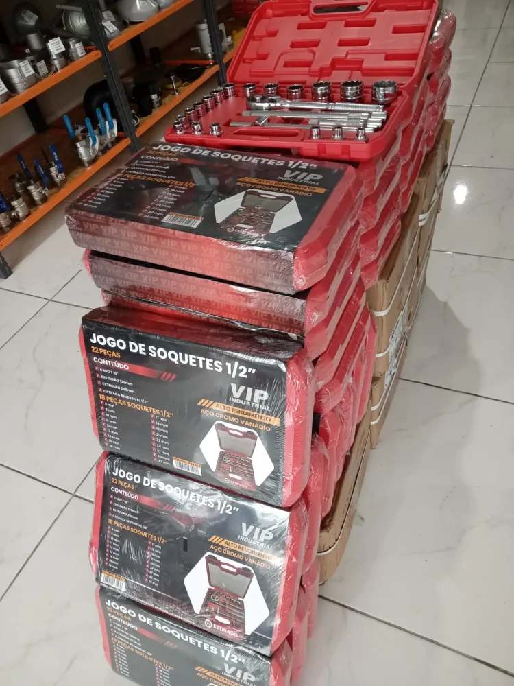 Jogo de soquete 1/2" Estriado 22 PÇS