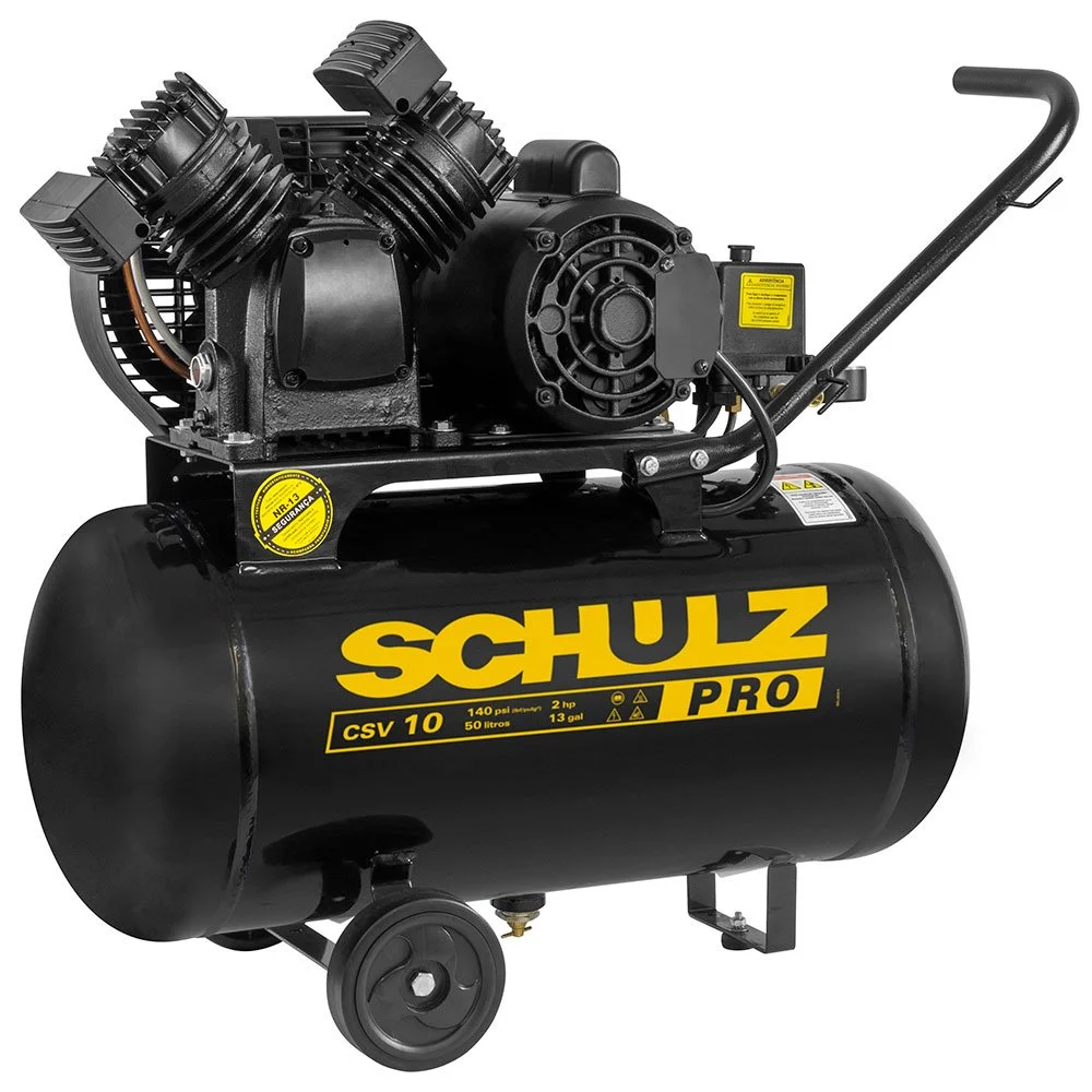 Compressor de Ar Portátil 10 Pés 50L 2HP 140 PSI 110V SCHULZ-CSV10PRO/50