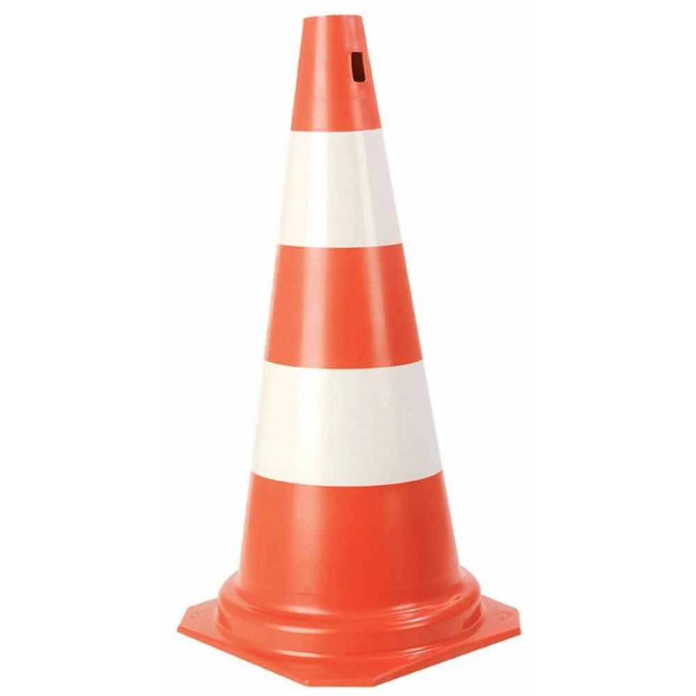 Cone de Sinalização Laranja e Branco 50 CM Pvc