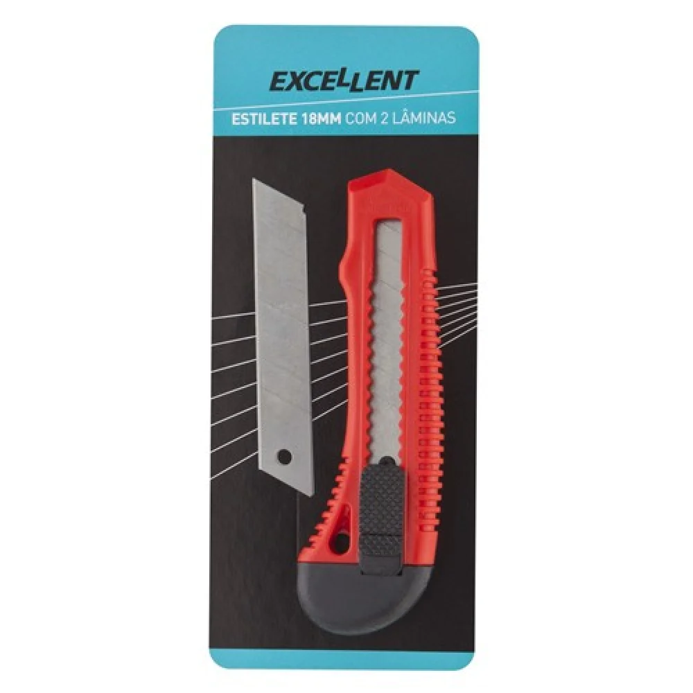 Estilete Largo 18 MM C/ 2 Laminas - Excellent