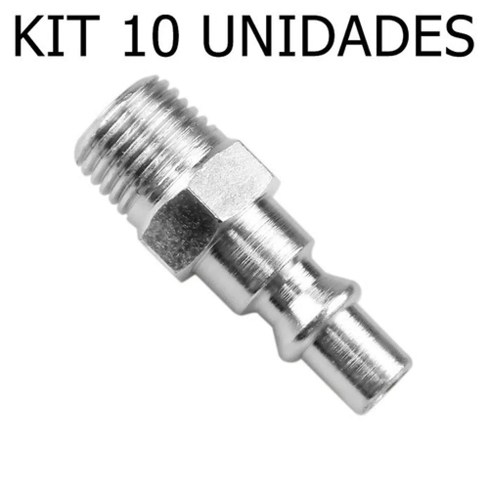 Kit C/ 5 Conector Pino Adaptador de Engate Rápido Rosca 1/4 