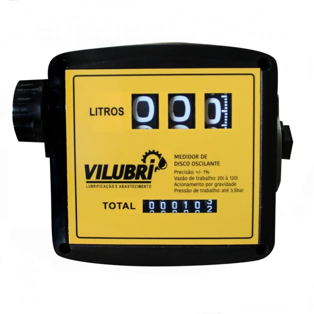 Medidor Mecânico Diesel 20-120 L/min 3 Dígitos Vilubri 1246