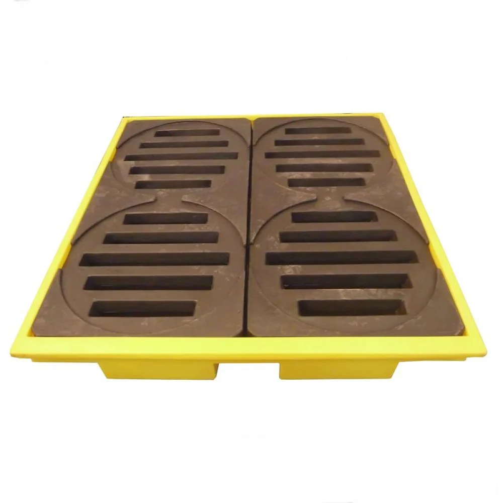Pallet de Contenção de Vazamentos de 150L para 4 Tambores de até 1200Kg