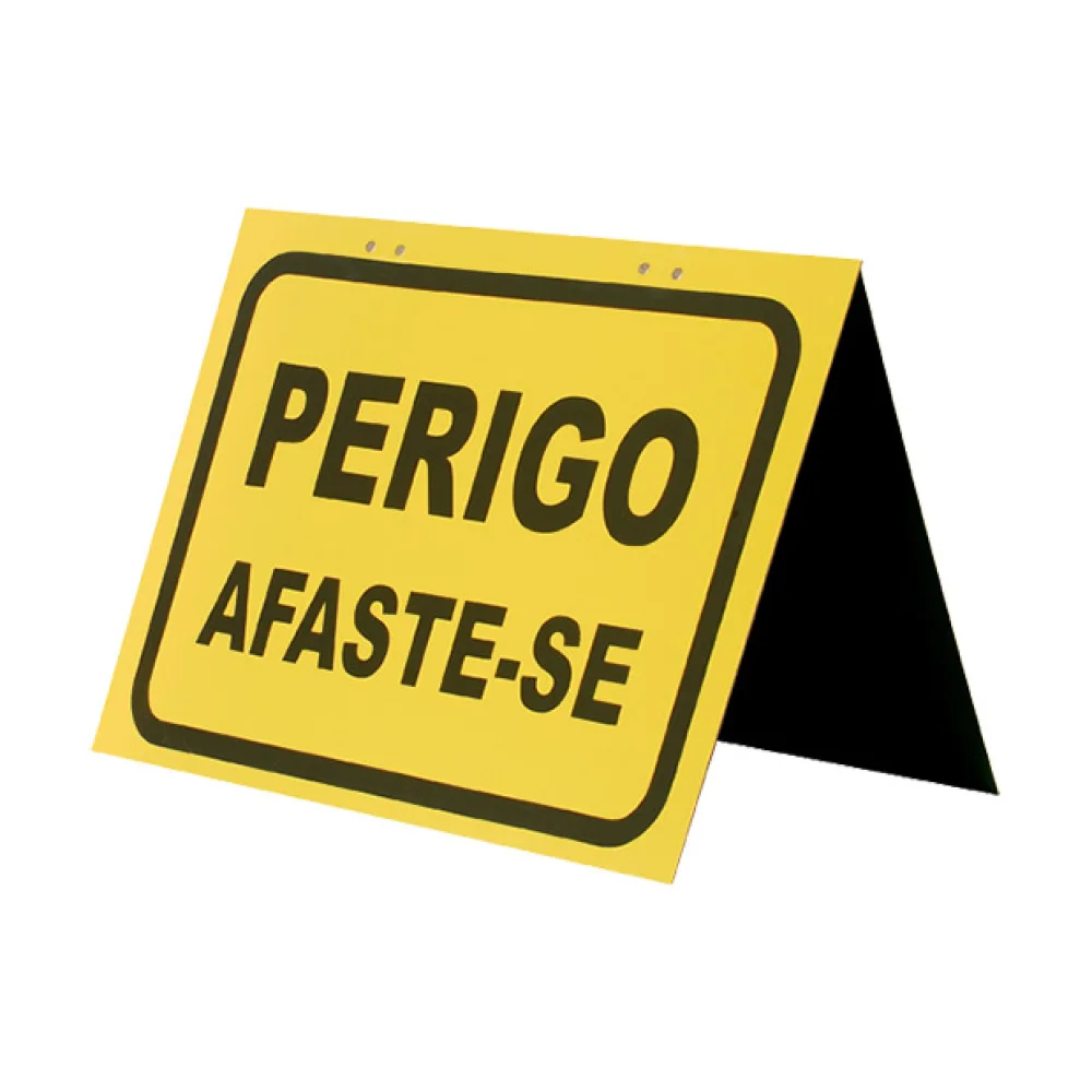 PLACA CAVALETE DUPLO PERIGO AFASTE-SE 