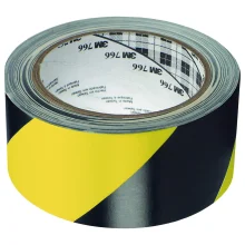 Fita Adesiva Zebrada Preta Amarelo Marcação de Solo 30M