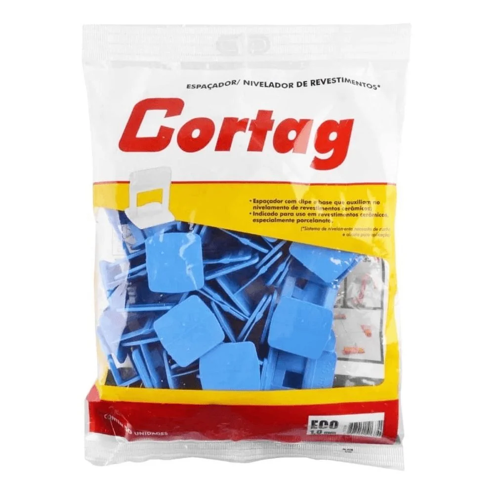 Espaçador Nivelador Eco 1,0 MM Azul Pacote 50 Un Cortag