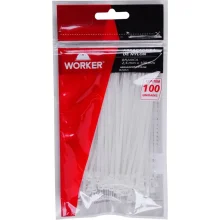 Abraçadeira de Nylon 25X100Mm Branca 100 Peç Worker