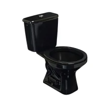Bacia Álamo com Caixa Acoplada 3/6L Preta Santa Clara