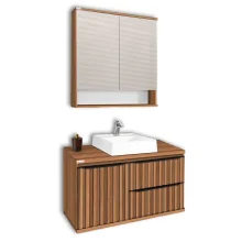 Balcao Cecilia Suspenso 60cm Nogal Fabribam