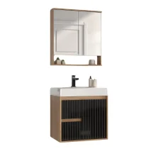 Balcão Clarice 60cm Com Cuba Branca Jade Fabribam