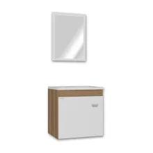 Balcão Suspenso 40cm Com Espelho Branco Fabribam