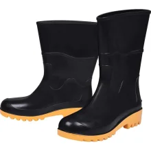 Bota PVC Preto/Amarelo N39 Cano Médio Sem Forro Worker
