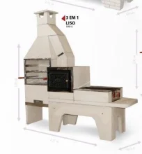 CHURRASQUEIRA LISA KIT75 3X1 FORNO/FOGAO INOX-COSTA