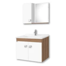 Conjunto Balcão Suspenso e Espelheira Ecco Branco Fabribam