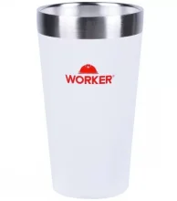 Copo Térmico Aço Inoxidável Branco e Preto 473ml Worker