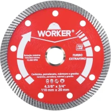 Disco de Corte Diamantado Turbo Extrafino 3/4 12mm Worker