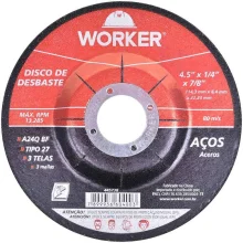 Disco de Desbaste para Aço com 3 Telas 4.5/4/8Worker
