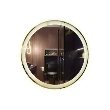 Espelho Redondo Luz Led Embutida Touch Screen 3 Cores em 1