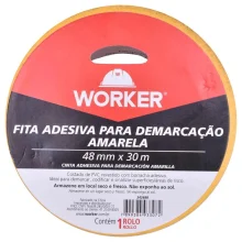 Fita Adesiva Para Demarcação Amarela 48mm x 30m Worker