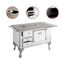 Fogão a Lenha N1 Branco Chaminé Lado Direito Marumby