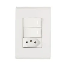 Interruptores 2 10A 250V e 1 Tom.20A 250V Branco Oferta