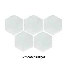 Kit 05 Revestimentos Hexagonais Connect White Ceral