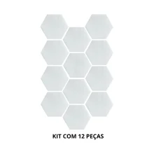 Kit 12 Revestimentos Hexagonais Connect White Ceral