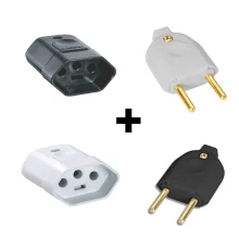 Kit 2 Pinos Macho 10A + 2 Pinos Fêmea 2P+T 20A 250V Tramontina