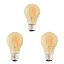 Lâmpadas Led Filamento A60 4W 2200K Kit Com 3