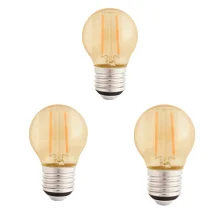 Lâmpadas Led Filamento G45 4W 2200K Kit Com 3