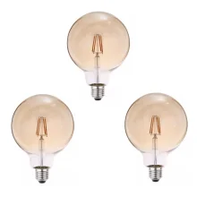 Lâmpadas Led Filamento G95 4W 2200K Kit com 3