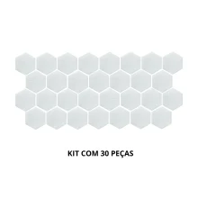 Kit 30 Revestimentos Hexagonais Connect White Ceral