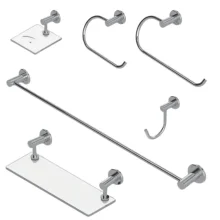 Kit Acessórios Banheiro Cromado 6 Peças Clean Real