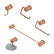 Kit Banheiro 5 Peças Luxo Rose Delta Real