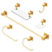 Kit Banheiro Square Luxo Gold Delta Real