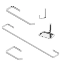 Kit Banheiro Standard Quadrado Cromado Real/Delta