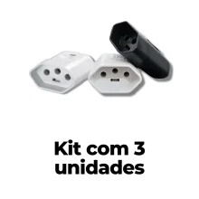 Kit com 3 Pinos Fêmea 2P+T 20A 250V Tramontina