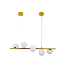 Luminária 5 Globos Vidro Molecular Dourado Lm-002 Nitrolux