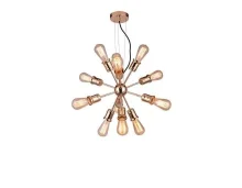 Luminária Pendente Atomus Dourado 12 Bocais Nitrolux