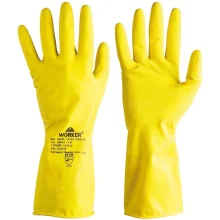 Luva de Látex Sensitive M Antiderrapante Flocada Amarela Worker