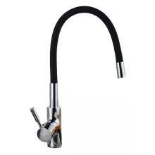 Misturador Monocomando Bancada Preto Flexível Real/Delta