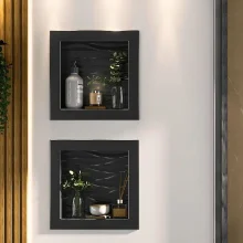 Nicho Sintético 40X40 Preto com Textura Fabribam