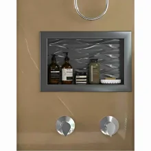 Nicho Sintético 60X40 Preto com Textura Fabribam