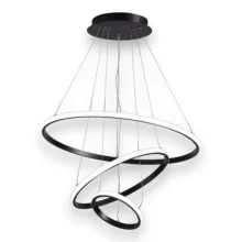 Pendente 3 Anéis Led Perfil Luxo Preto Lp403P 3 em 1 Nitrolux